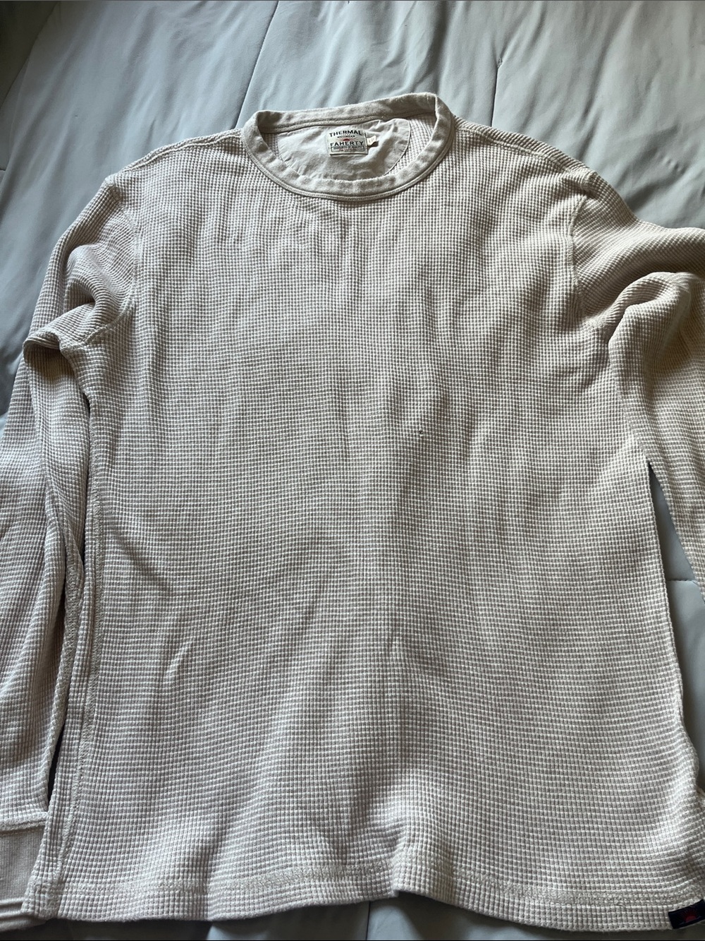 Faherty Cream Waffle-Knit Cream thermal